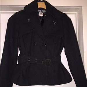 Short Belted Tweedish Peacoat-ish